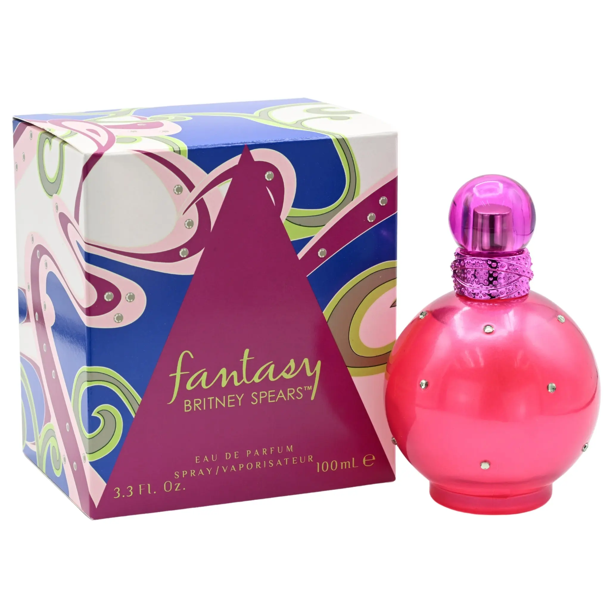 Britney Spears Fantasy Women's EDP Spray Perfume - 3.3 fl oz Bottle, Gourmand Candy-Flavored, Floral Jasmine Musk, Captivating Scent, Daytime Wear, New In Box (3.4 fl oz Variant Available), Floral Scented Fragrance, Edp Spray Fragrance, Women's Fragrance