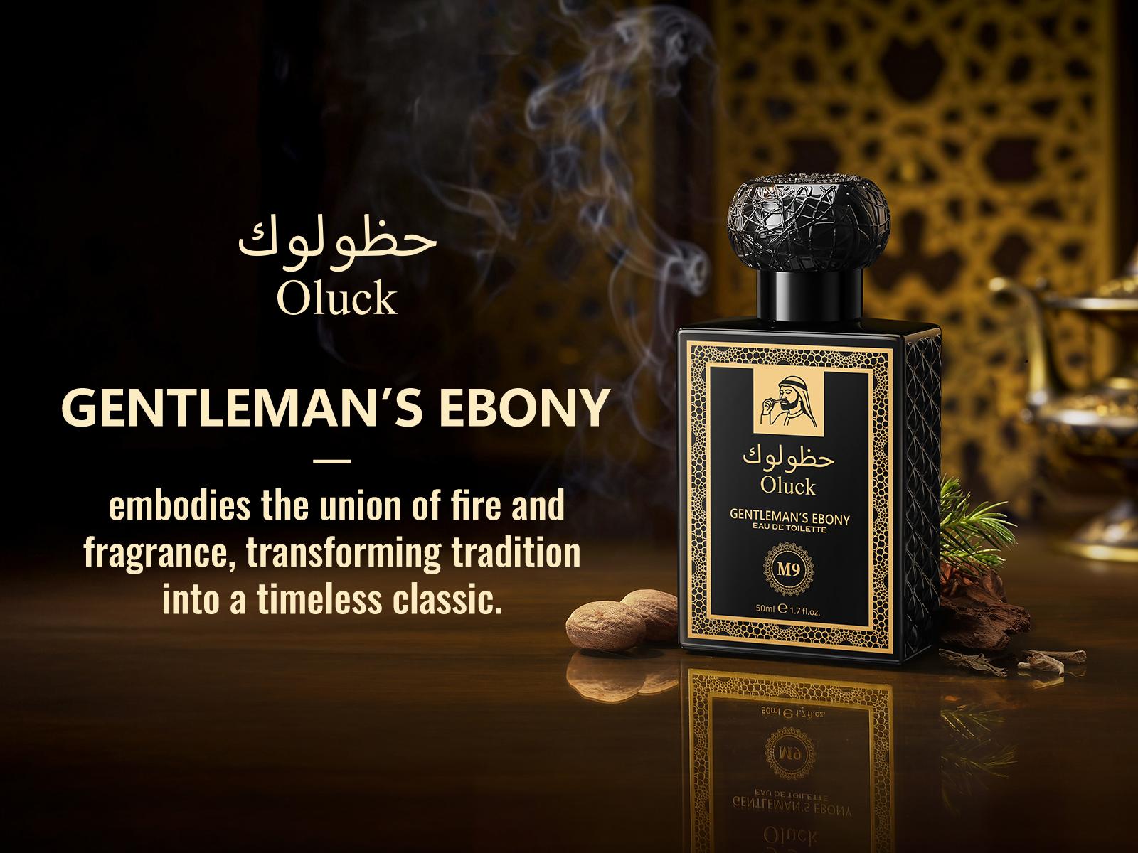 Oluck Perfume M9 (GENTLEMAN’S EBONY) Cologne for Women & Men, Oud Wood Cardamome  Cedarwood Patchouli Musk Notes , Middle Eastern Fragrance，Luxury  Gifts
