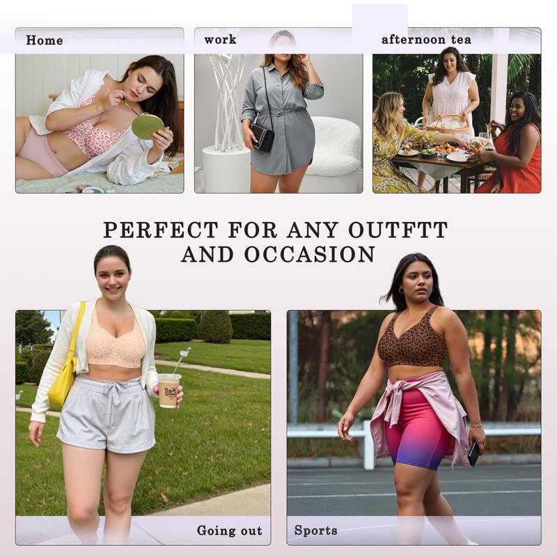 OEAK Jelly Bras Women Seamless Lift Bra Wireless Push Up No Underwire Full Coverage Plus Bras Comfort Supportive Sports T-Shirt Bra