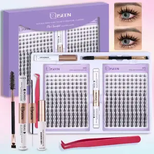 ISEEN Fairy Spikes Cluster Lash Kit with Natural Soft Easy to Apply Curl Lasting Eyelashes for Beautiful Look