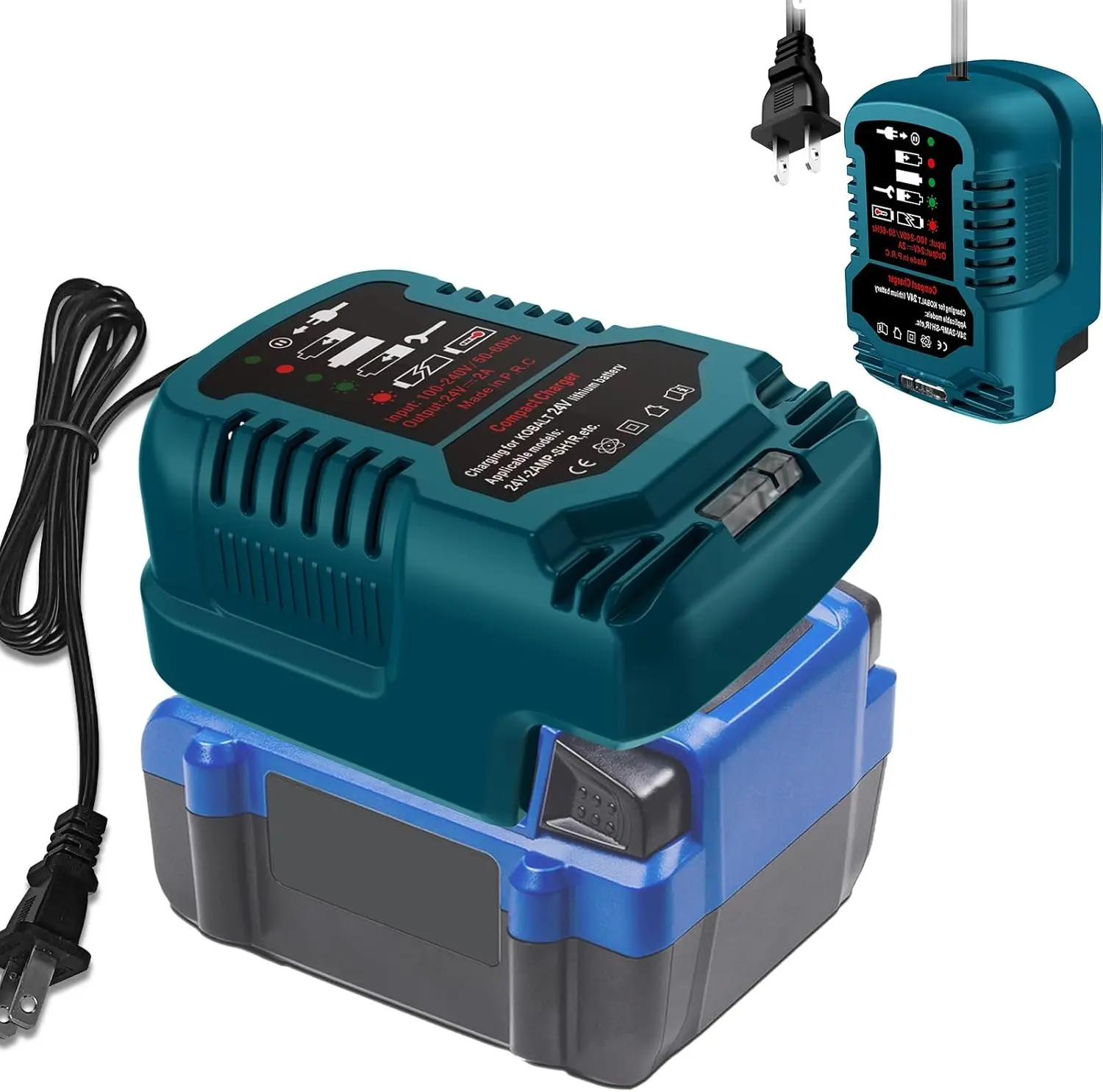 URUN 24V Fast Charger | Replacement for Kobalt 24V Max | Compatible with KB624-03 KB524-03 KB424-03 KB224-03 | Lithium Battery Charger | Power Tool Accessory