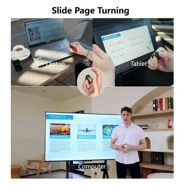 Wireless Bluetooth Ring for Mobile Phone - Short Video Like Button, Lazy Selfie Page Turner, Novel Review Remote Control Mouse (2.4G Version)