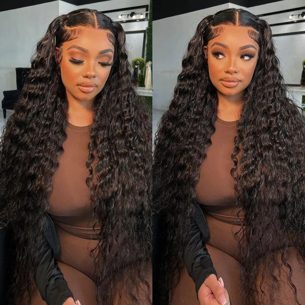 Bling Hair 36inch 38inch Deep Wave 13x6 Lace Frontal Wig Deep Curly Human Hair Wigs For Women Brazilian 13x4 Water Wave Lace Front Wig Pre Plucked Brazilian 13x6 Deep Wave Lace Front Wig Pre Plucked Lace Frontal Wig backtoschool