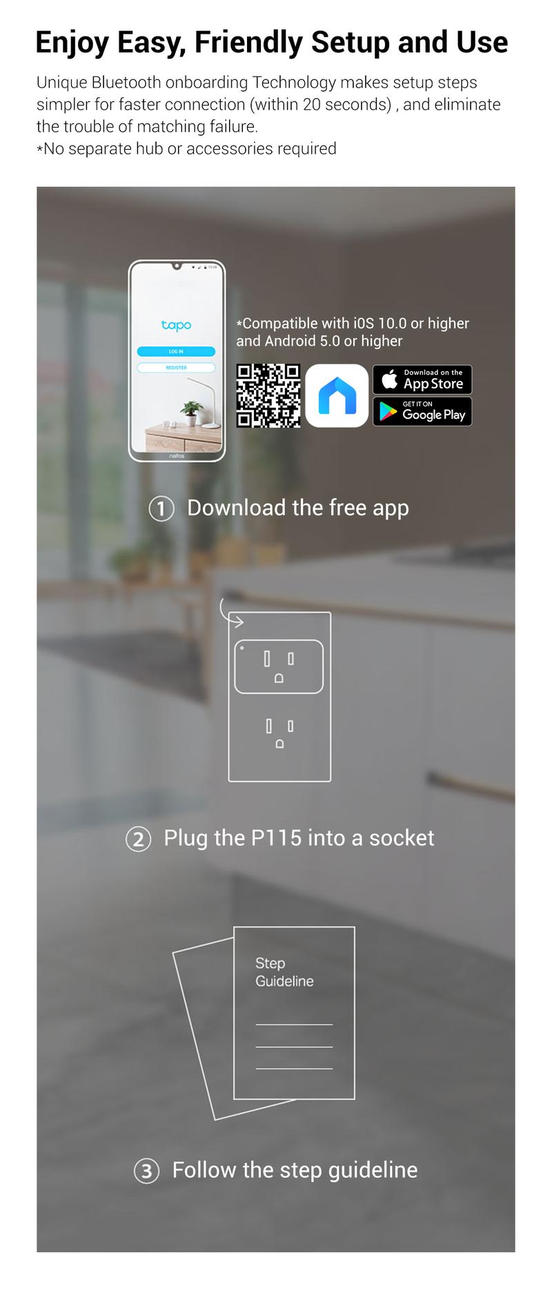 TP-Link & Tapo P115 (4-Pack) – Mini Wi-Fi Smart Plug with Energy Monitoring | 15 A / 1,800 W | Works with Alexa, Google Home & Samsung SmartThings | Remote & Voice Control | Timer / Schedule / Away Mode | ETL Certified | 2.4 GHz Only