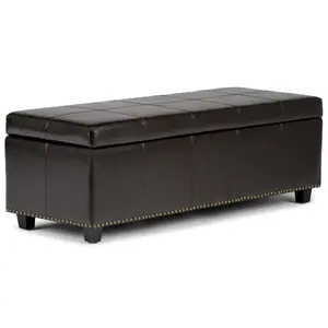 Kingsley Large Storage Ottoman in Vegan Leather