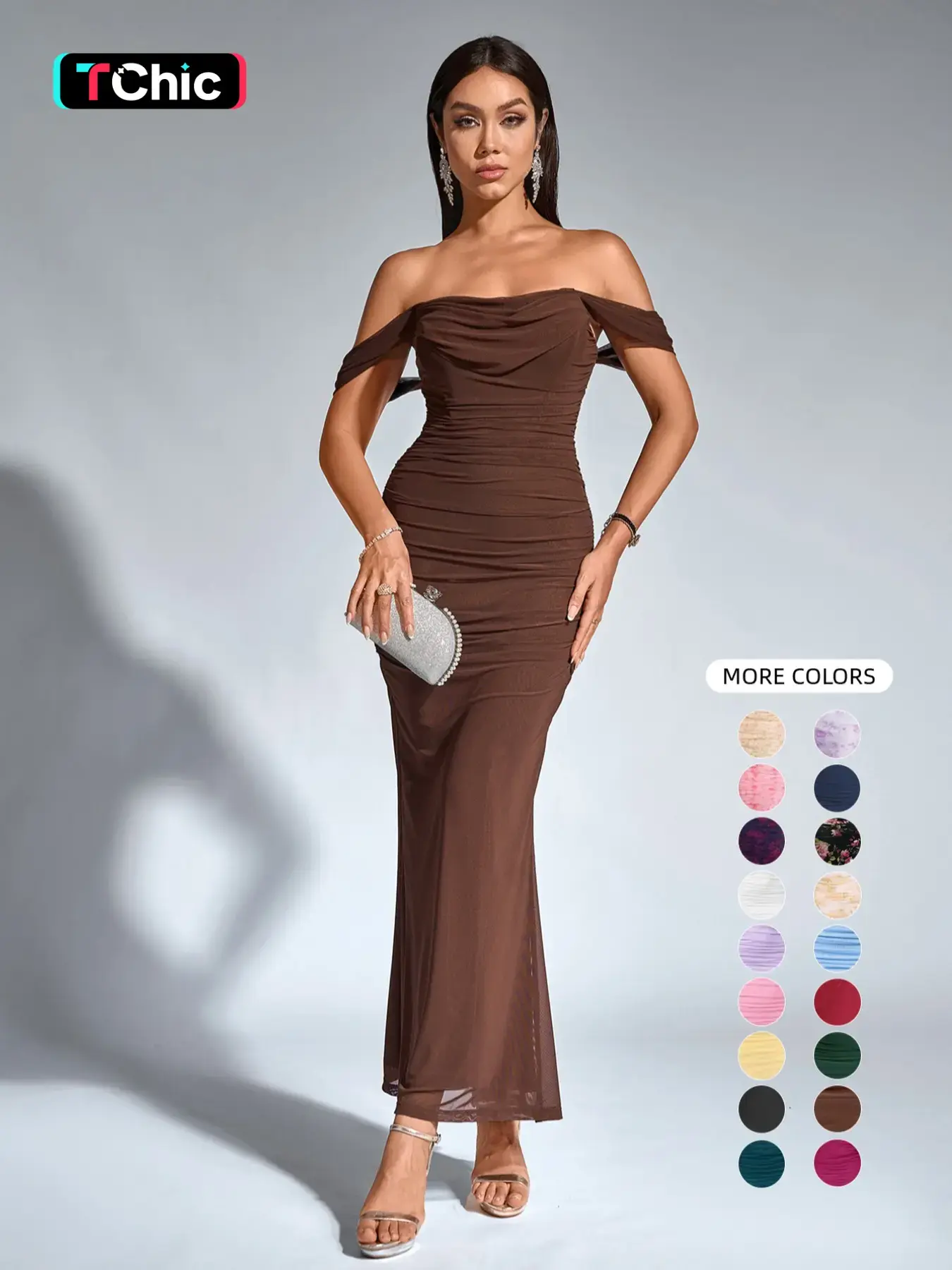 Parthea One-Shoulder Ruched Slim Fit Backless Boning Corset Mesh Formal Dress, Drapey One Shoulder Dress, Backless Dress for Parties, Gatherings, Dates