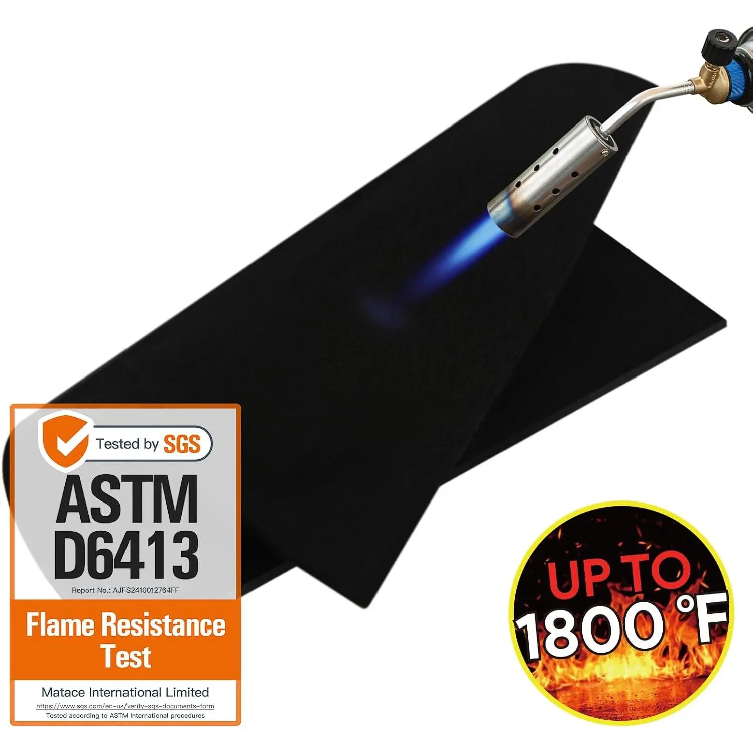 2-Pack 12x14in Fireproof Welding Blanket & Pad, 5mm Thick Foldable Flame Proof Carbon Felt Cloth, Extended Protection Time Durable Fabric for HVAC, BBQ Grill Cover, Soldering Heat Shield, Black