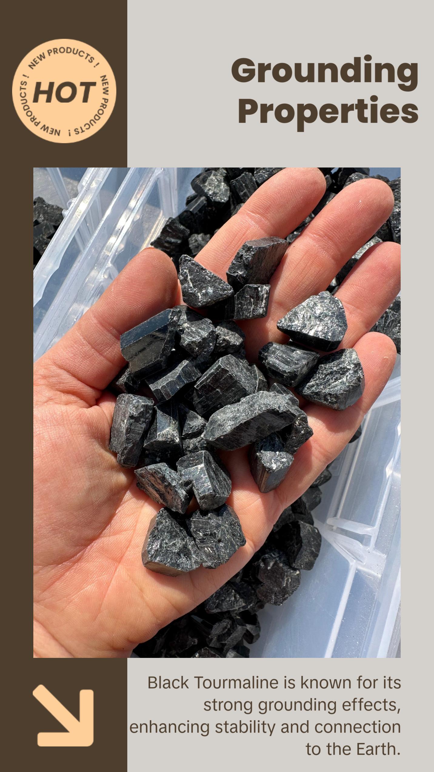 Raw Black Tourmaline Stone - Grade A (Small) Raw Black Tourmaline Stone - Grade A (Small)