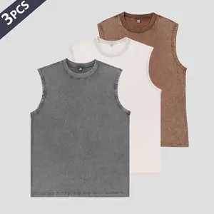 Men’s solid-color tank top 3-pack, comfortable fabric, classic fashion style, suitable for outdoor multi-scene wear, a favorite among fitness enthusiasts, ideal for running, tennis, golf, hiking, and home wear