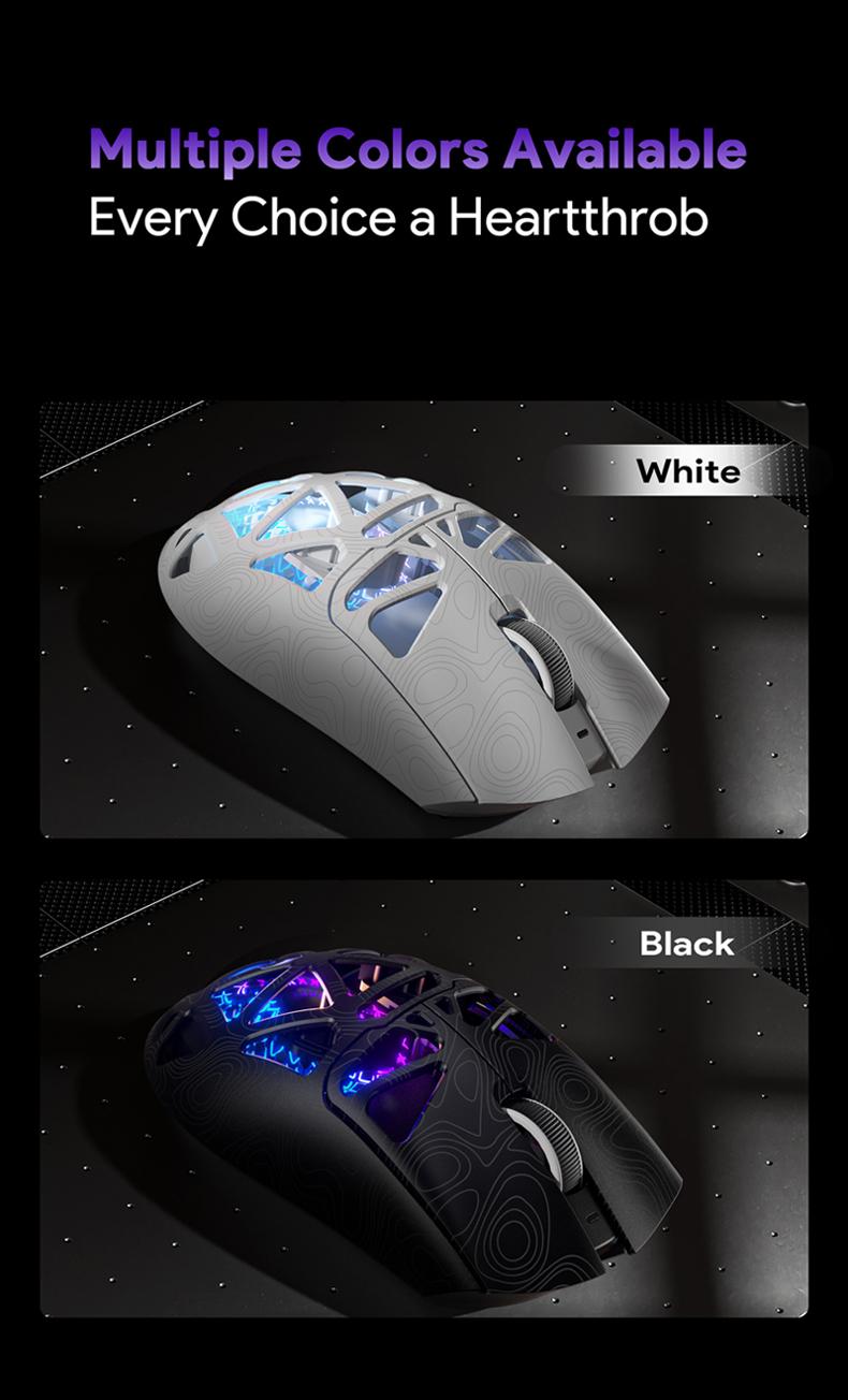 FURYCUBE G11 Wireless Gaming Mouse Light-Weight PAW3311 Mouse RGB Light Mouse 2.4G Bluetooth Rechargeabl Optical Sensor for Gaming & Office Accessories Long Battery Life Laptop Desktop Computer Knob Function Fire Key Gaming Mouse Christmas Gift