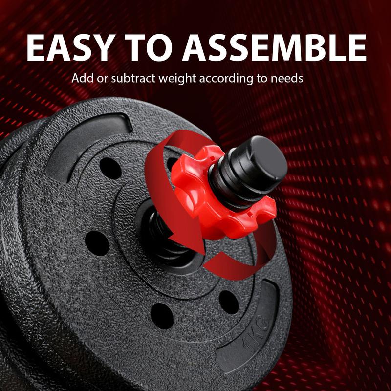 22LB Adjustable Dumbbell Set, Barbell with Thick Connecting Bumper Plate Combo for Strength Gym Training, Men and Women Free Weight Set Fitness Home Equipment