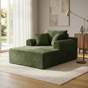 Vacuum-Compressed High-Density Rebound Foam Sofa Cushion Cover, Corduroy Striped Fabric, For Small Spaces, Suitable for Sofa Beds, Without Frame, Ideal for Living Rooms and Bedrooms