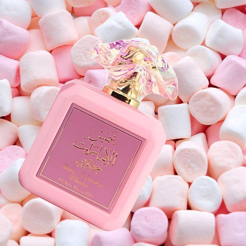 Ard al Zaafaran Pink Blush Shams Al Emarat Khususi, Marshmallow Blush Perfume For Women | Long-Lasting Arabian Floral Scent, Romantic Sweet & Elegant Daily Fragrance in Pink Bottle [Christmas Gift]