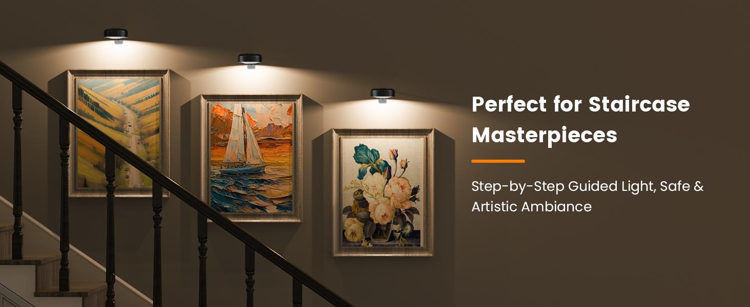 How to Make Your Photos & Paintings Shine? ️ Use These Wireless Magnetic Lights! Warm, Dimmable, with Remote (3-Pack). Adjustable Rgb Lighting