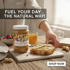 LE GOUTÉ Haitian Organic Peanut Butter Manba - Authentic Jar with White Lid, High Protein & Vitamin Rich, Healthy Calories, US Fiber, Organic Ingredients