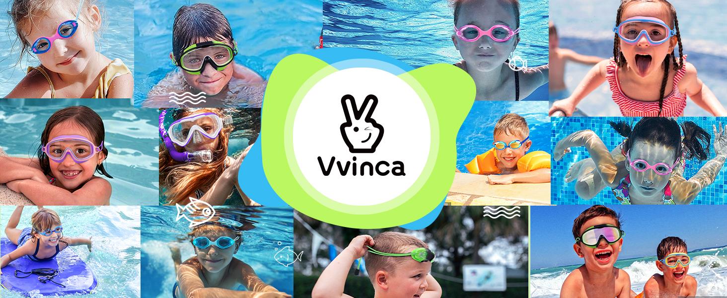 [Spring Shine]Vvinca Kids pool accessories-Goggles with Comfort Fabric Strap, Kids Swim Goggles Wide View Anti-Fog/UV No Leaking Swimming Goggles for 3-12 swimming goggles #TikTokShopBlackFriday