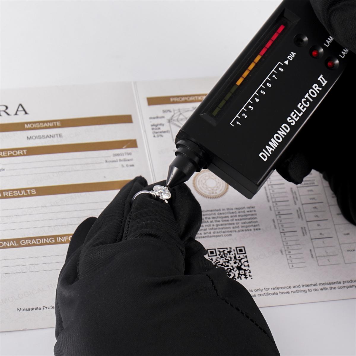 1-2ct Solitaire Prong Fishing Line Ring Band D Color VVS Synthetic Moissanite S925 Clear Thread Ring Jewelry Perfect Birthday Dating Engagement Wedding Anniversary Gift