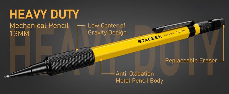 STAGEEK 49/34PCS Carpenter Pencil Set with Sharpener Mechanical Pencils Long-Nib Marker Pens Carbide Scribe Tool for Woodworking with Case