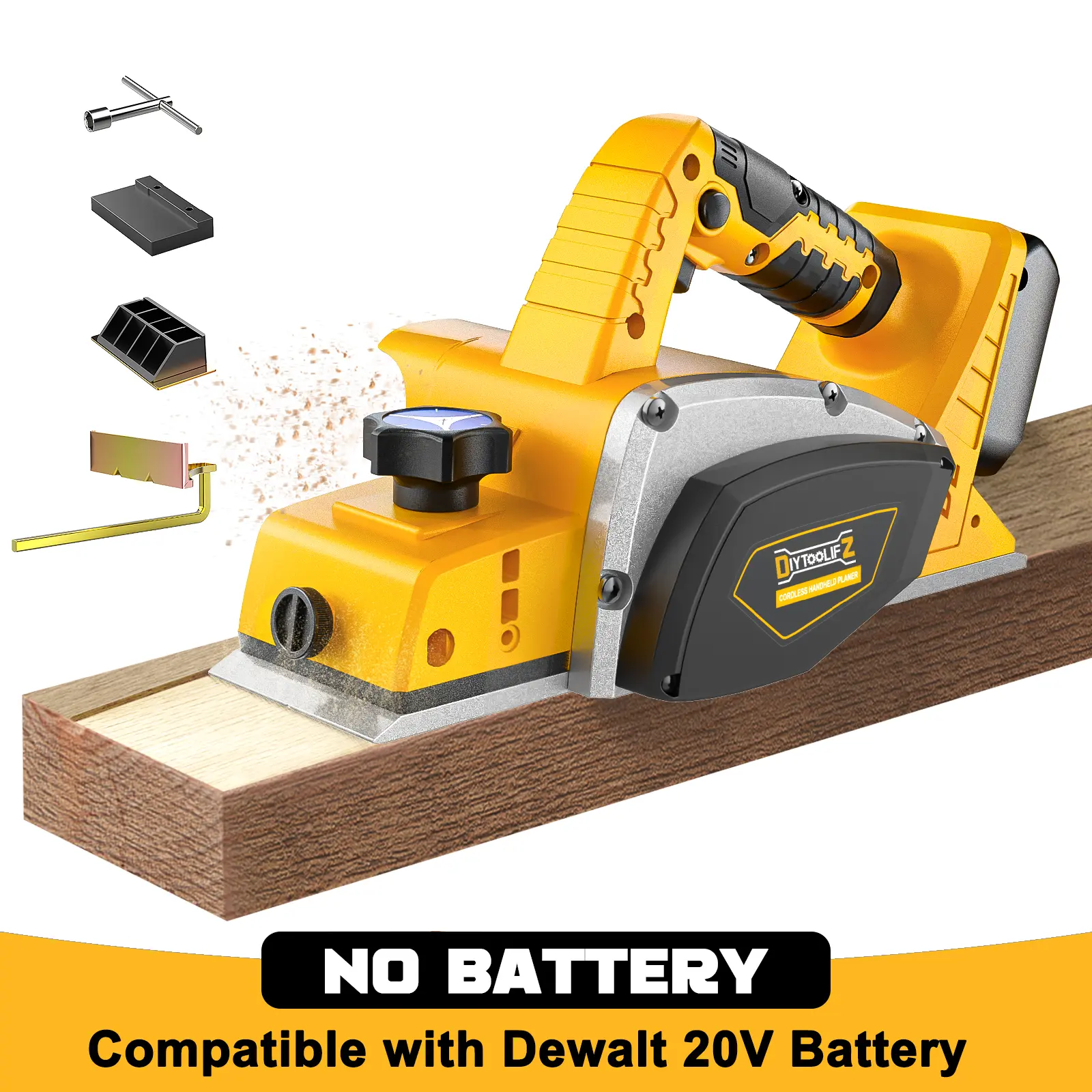 Cordless 3-1/4" Electric Wood Planer Compatible with Dewalt/Milwaukee Battery (No Battery!!) 15000RPM Power Wood Planer for Woodworking Carpentry and Home DIY Edge backtoschool