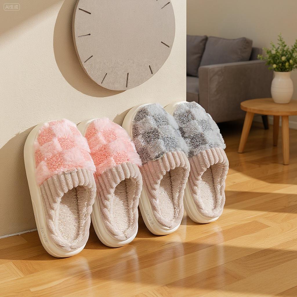Cotton slippers for women, anti slip cashmere for warmth, monthly slippers for indoor home, cute and fluffy cotton mop Girl Footwear Flipflop Cotton slippers for women, anti slip cashmere for warmth, monthly slippers for indoor home, cute and fluffy cotton mop Girl Footwear Flipflop
