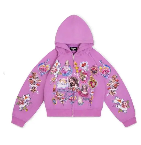 (100% Authentic) Righteous Risen King Zip Up Hoodie Purple