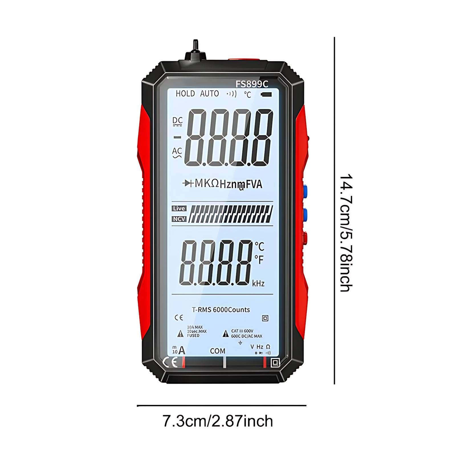 Smart Auto-Range Multimeter with Full Screen Display – High-Precision Tester for Home Repair, DIY & Electrical Troubleshooting