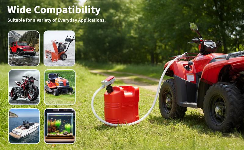 orimetre Automatic Fuel Transfer Pump with Auto-Stop, 51'' Extra Long Hose, 3.2 Gallon per Min, Battery or USB Powered, 4 Can Adapters, Fast and Safe Portable Gas Can Pump for Oil, Diesel,Gasoline.