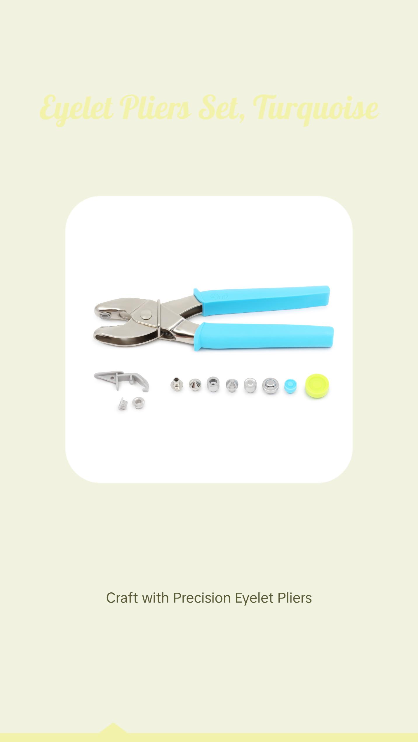 Eyelet Pliers for 5/32" & 1/4" Eyelets, Turquoise