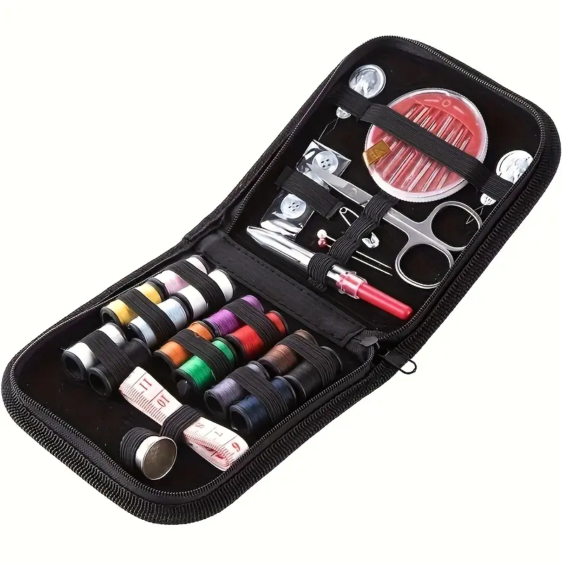 [Sewing Tool Kit]24pcs Large Eye Steel Needle Complete Sewing Tool Kit- Heavy Duty Hand Sewing Travel Set, Including Needle And Thread for Emergency Repairs, Handicraft Making, And Clothing Mending- Portable Adult Sewing Supplies for Easy Repairs Anywhere