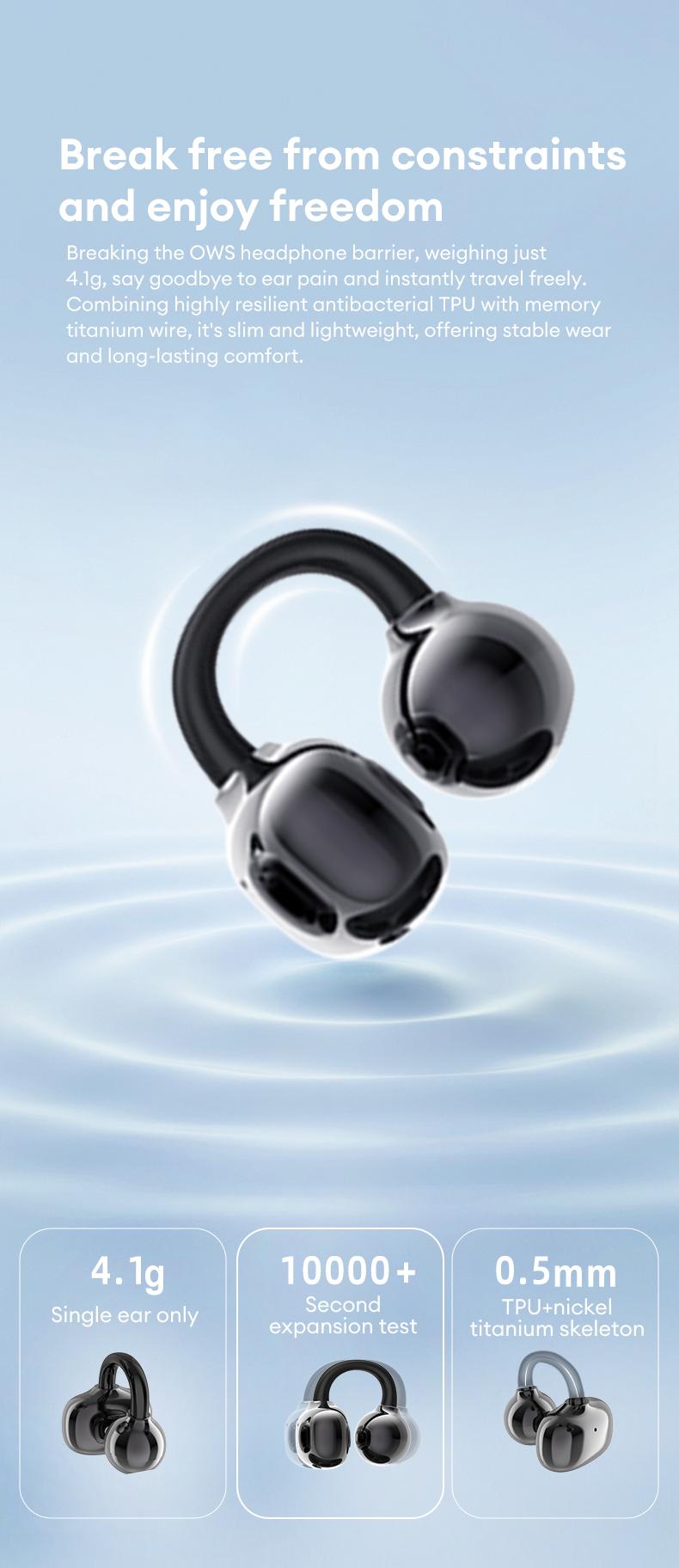 HYUNDAI Hbuds Bluetooth Heart Rate Earphones, supporting heart rate and blood oxygen detection, equipped with optical in ear detection, IPX5 waterproof and sweat proof, very suitable for outdoor sports