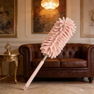 Life-Saver Extendable Microfiber Duster for Car Interior & Home, Multi-Use Dust Cleaner with Long Reach Handle, Scratch-Free Microfiber Cleaning Brush for Dashboard, Air Vent, Keyboard, Furniture, Ceiling Fan, Blinds & Small Spaces