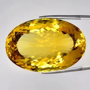 95.00ct ETW Yellow Citrine Gemstone – Oval Cut