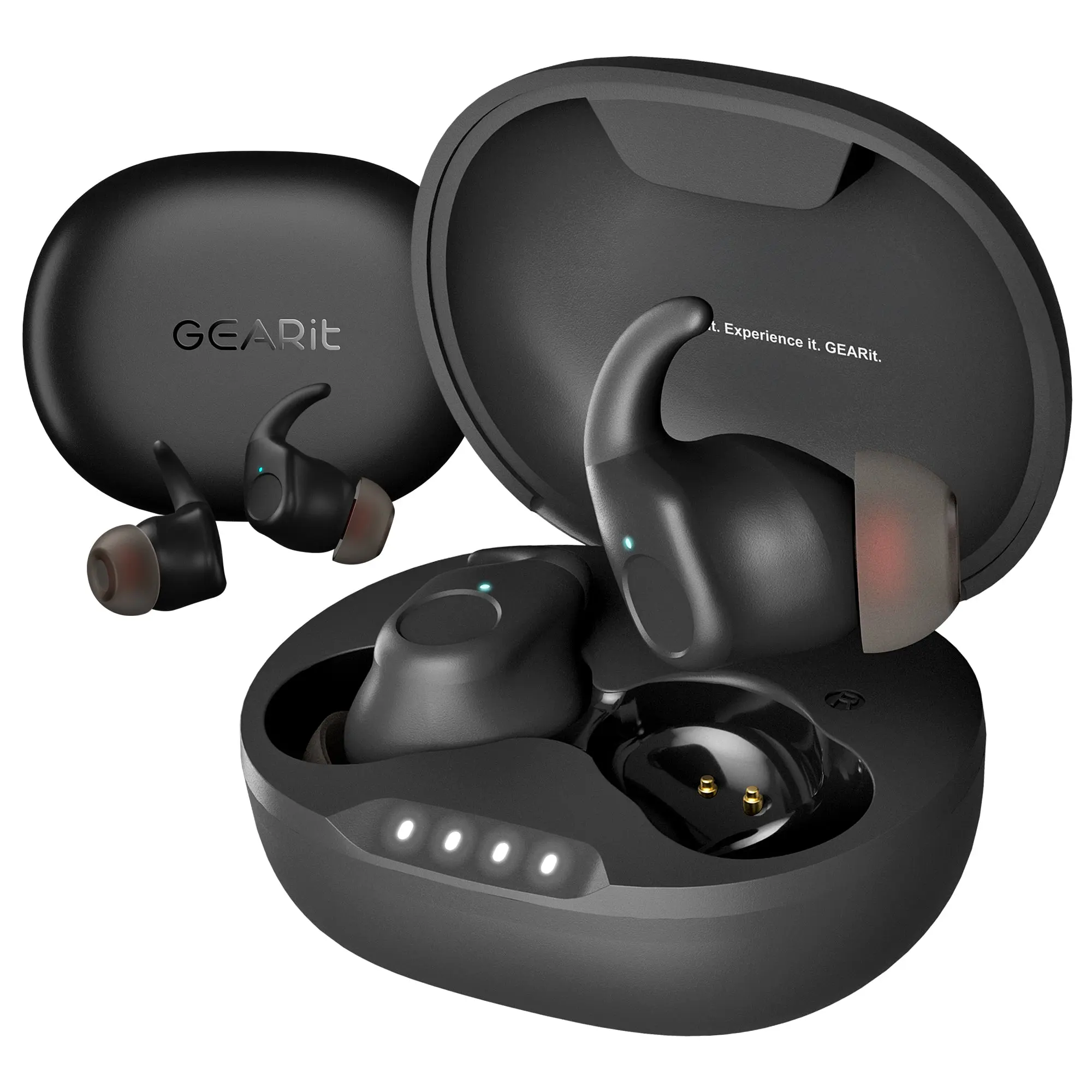 GEARit True Wireless Earbuds Compatible with iPhone & Android - 20H Playtime - HD Sound Clarity - IPX5 Water-Resistant & Sweatproof - Secure All-Day Fit Workout Ear Buds - Wireless Bluetooth Earbuds, Gym, Earbuds Wireless