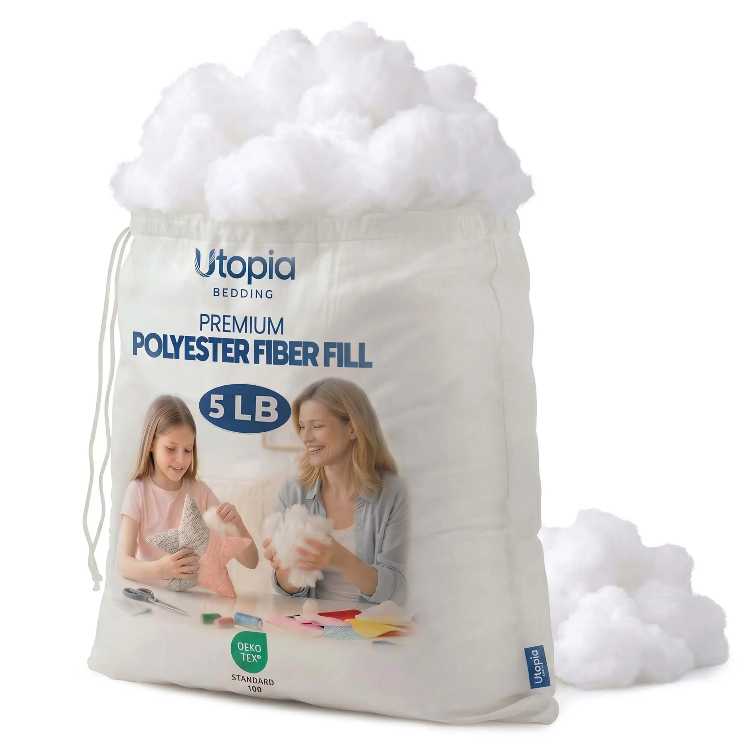 Utopia Bedding Premium Polyfill Stuffing (2.5 lbs-5 lbs) - Dense, Hypoallergenic Fiber Filling with Loft Recovery for Pillows & Toys, Home Crafting