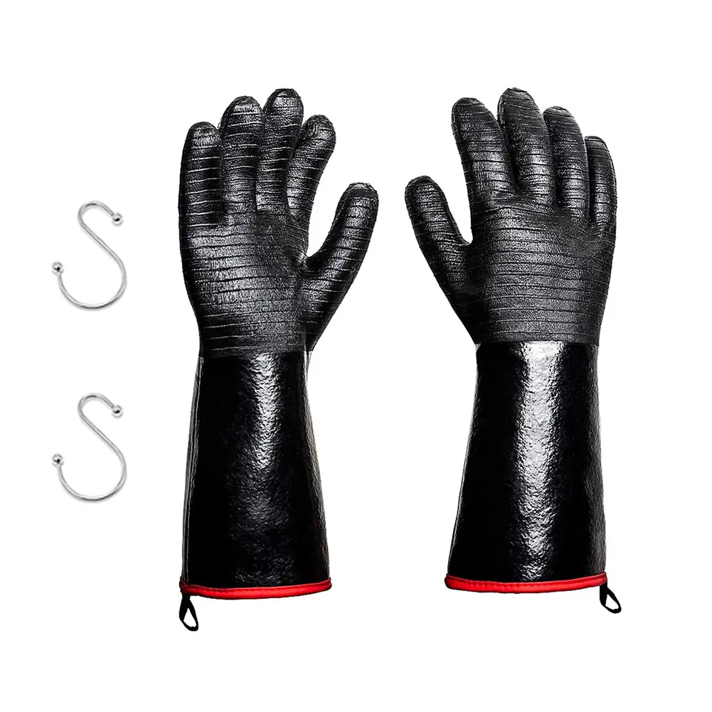 2pcs Heat Resistant Oven Gloves - Cut Resistant, Non-Slip Silicone BBQ Gloves for Kitchen, Grill, Camping, And Cookware outdoor thermal compression warm