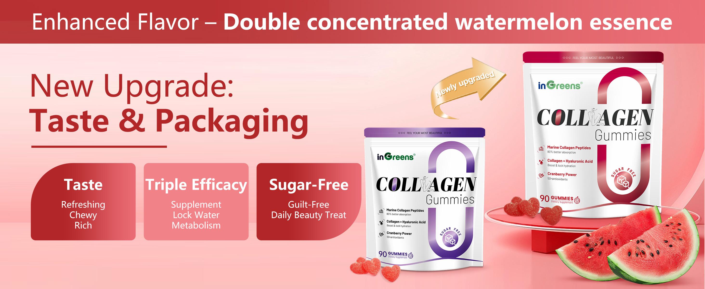 InGreens Collagen Gummies with Hydrolyzed Marine Collagen 5000mg Supplement for Women Aging & Healthcare Zero Sugar 30 Days Serving 90 Gummies US