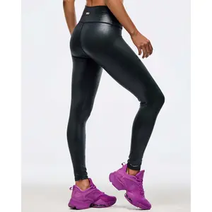 Zumba Libre Shiny High Waisted Ankle Leggings - Bold Black