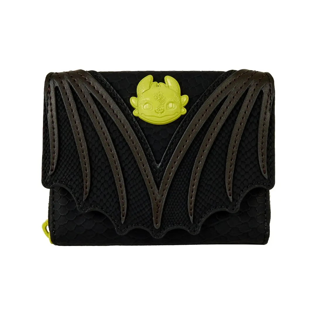 Loungefly DreamWorks How To Train Your Dragon Night Fury Trifold Wallet, Zip