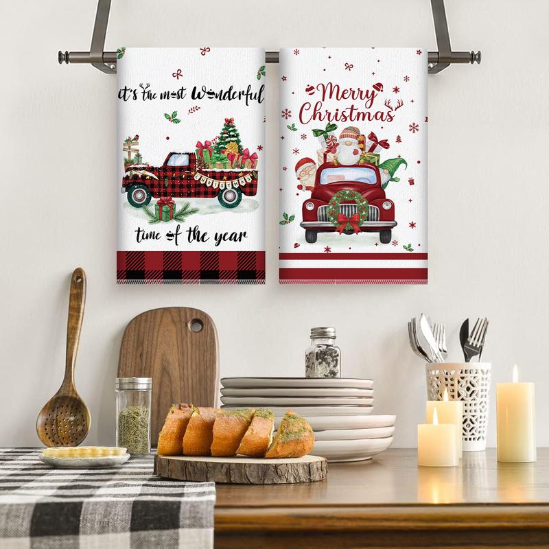 5pcs Christmas Kitchen Towel Dish Towels and Dishcloths Merry Christmas Tree Reindeer Truck Santa Claus Cartoon Design 15 x 23 Inch Holiday Home Indoor Bathroom Party Noel Decorations Hand Towels Gift Supplies 5pcs Christmas Kitchen Towel Dish Towels and Dishcloths Merry Christmas Tree Reindeer Truck Santa Claus Cartoon Design 15 x 23 Inch Holiday Home Indoor Bathroom Party Noel Decorations Hand Towels Gift Supplies