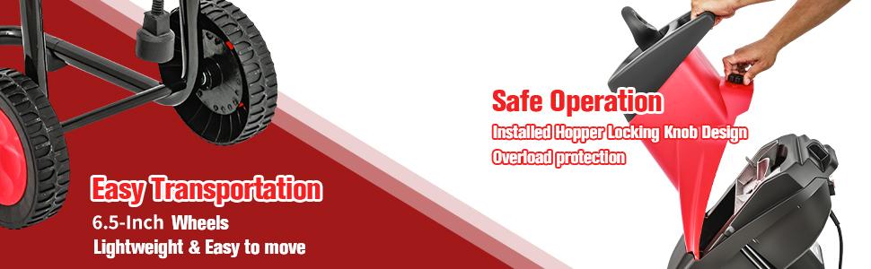 PowerSmart Wood Chipper Electric, 15-Amp Motor with Collection Bag,High Efficiency,Easy to Use,Safety Features,Quick Start,Low Noise,Easy Assembly,Stable Base,Auto-Feed,Quick Clean-Up,Advanced Safety, PS10A