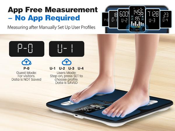 ABLEGRID Smart Bathroom Scale for Body Weight, Digital Body Fat Scale with LED Column Trend Display, BMI,Muscle Mass,Body Type, Accurate Home Weighing Scale for People with APP-Free Mode, 400lb