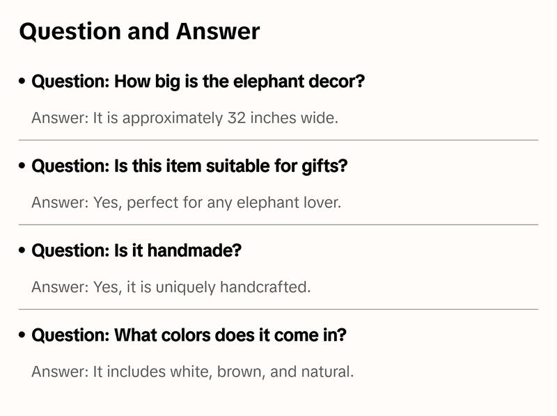 WorldBazzar HUGE Handmade 32" RATTAN ELEPHANT Wicker Head Wall Décor Home Trophy Animal Taxidermy Kids Room Sculpture