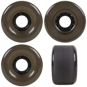 Longboard Wheels 70mm x 42mm 82A Stone Ground Clear Black 4-Pack