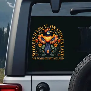 Indigenous Land Rights Waterproof Decal for Cars, Laptops & Journals - Native American Awareness Vinyl Sticker Vehicle Exterior Decoration