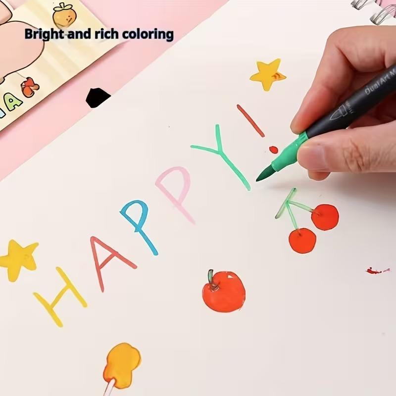 48pcs Dual-Tip Felt Tip Pens, Professional Art Markers, Drawing Pens, Suitable for Comics and Sketches - Art Supplies, Office Supplies, Perfect Christmas and Birthday Gift, Marker For Lettering, Cheap Marker, Danicolor, Brw Brush Pen Lettering,Marker Set