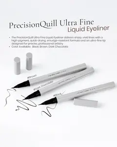 [RUBY VIBE CO] PrecisionQuill Ultra Fine Liquid Eyeliner High-Pigment Quick-Dry Smudge-Resistant Precision Tip Liner in Black Brown Dark Chocolate Cosmetic Makeup