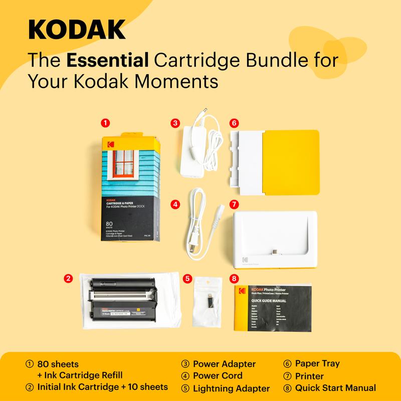 KODAK Dock Plus 4PASS Instant Photo Printer – 4x6” Prints, Easy Bluetooth Connection, High-Quality Output (50 Sheets)