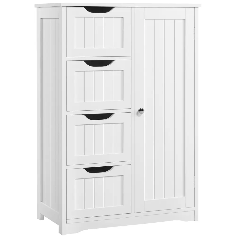 Costoffs Wooden Adjustable Multifunctional Storage Cabinet - Freestanding Storage Organizer with 4 Drawers, 1 Cupboard, for Entryway Console Table, Bathroom Indoor Furniture Home Decor, Adjustable Storage Cabinet,dorm essentials