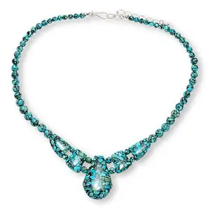 Mine Finds by Jay King Sterling Silver Azure Peaks Turquoise Composite 18" Necklace
