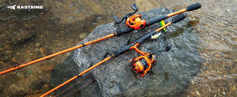 KastKing Lethal Blaze Twin-tip Fishing Rod and Reel Combo, IM6 Graphite 2Pc Blanks, Stainless Steel Guides with Ceramic Rings, Contoured EVA Handles & Fighting Butt, Split or Full Rear Handle Design, 10 Models